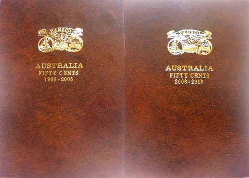 Australian fifty cent Dansco Deluxe coin folders (set of 2)