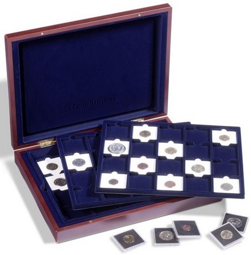 Coin Presentation Case, 3 trays for 2x2s or Quadrum capsules - Click Image to Close