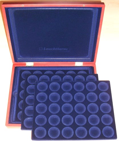 Coin Presentation Case, 3 trays for CAPS32 - CAPS32.5 capsules - Click Image to Close