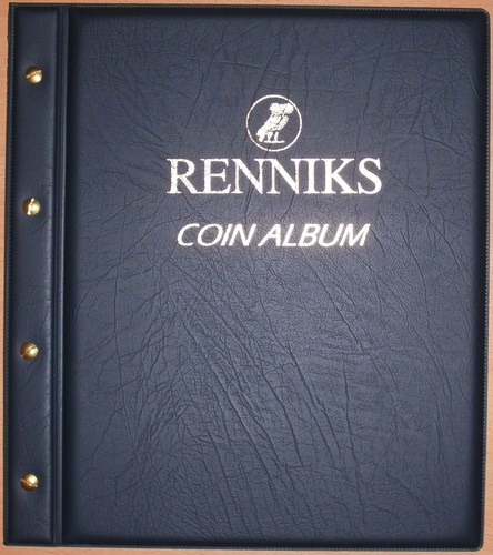 Renniks coin album with 6 pages, Blue - Click Image to Close