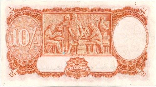 Ten Shilling Coombs Wilson (52) Australian Banknote, 'aVF'