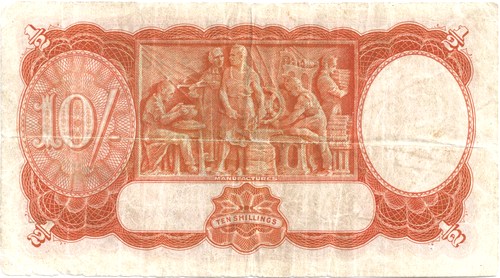 Ten Shilling Sheehan McFarlane Australian Banknote, 'Very Good' - Click Image to Close