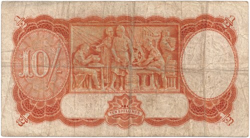 Ten Shilling Sheehan McFarlane Australian Banknote, 'aVG' - Click Image to Close