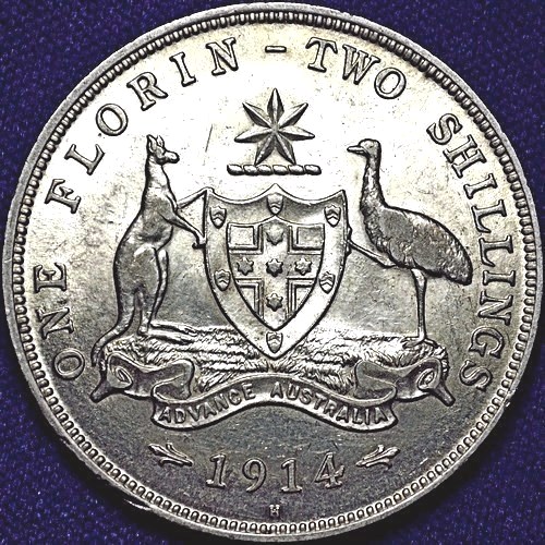 1914h Australian Florin, 'about Extremely Fine' - Click Image to Close