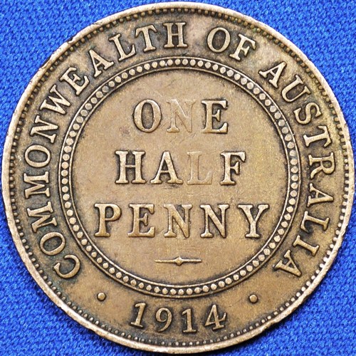 1914 Australian Halfpenny, 'Fine'