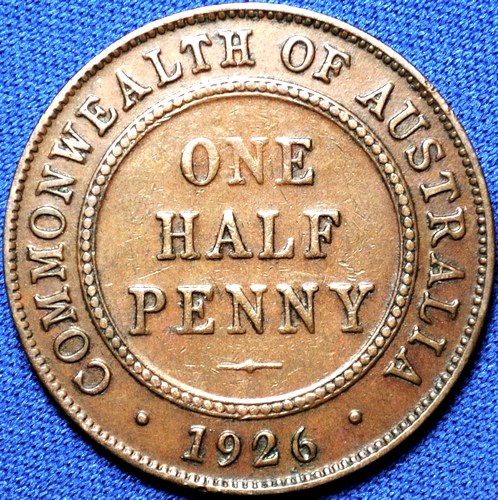 1926 Australian Halfpenny, 'about Very Fine'