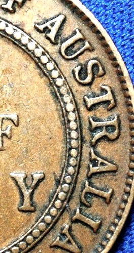 1926 Australian Halfpenny, 'about Very Fine', errors, detractors - Click Image to Close