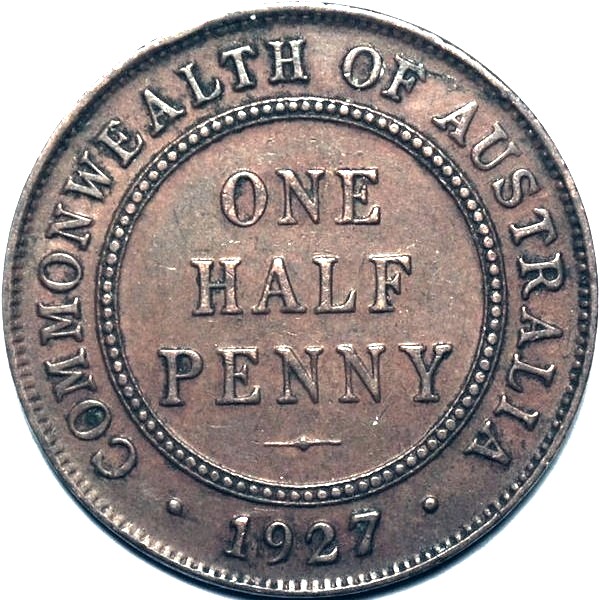 1927 Australian Halfpenny, 'about Extremely Fine'