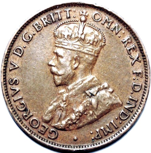 1929 Australian Halfpenny, 'Extremely Fine' - Click Image to Close