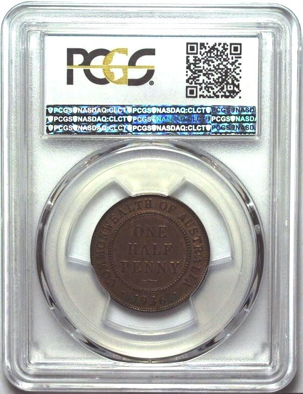 1936 Australian Halfpenny, PCGS MS63 'Uncirculated' - Click Image to Close