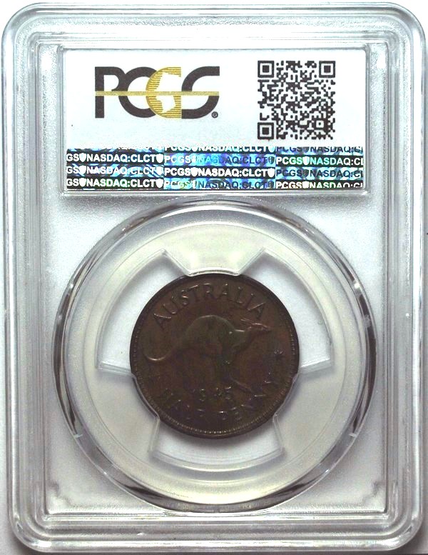 1945 Australian Halfpenny, PCGS MS63 'Uncirculated' - Click Image to Close