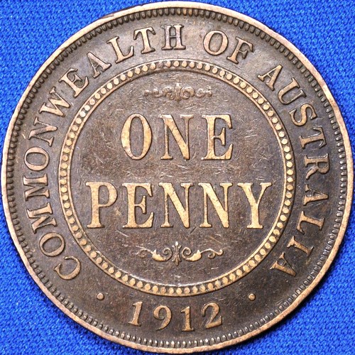 1912 Australian Penny, 'Fine' - Click Image to Close