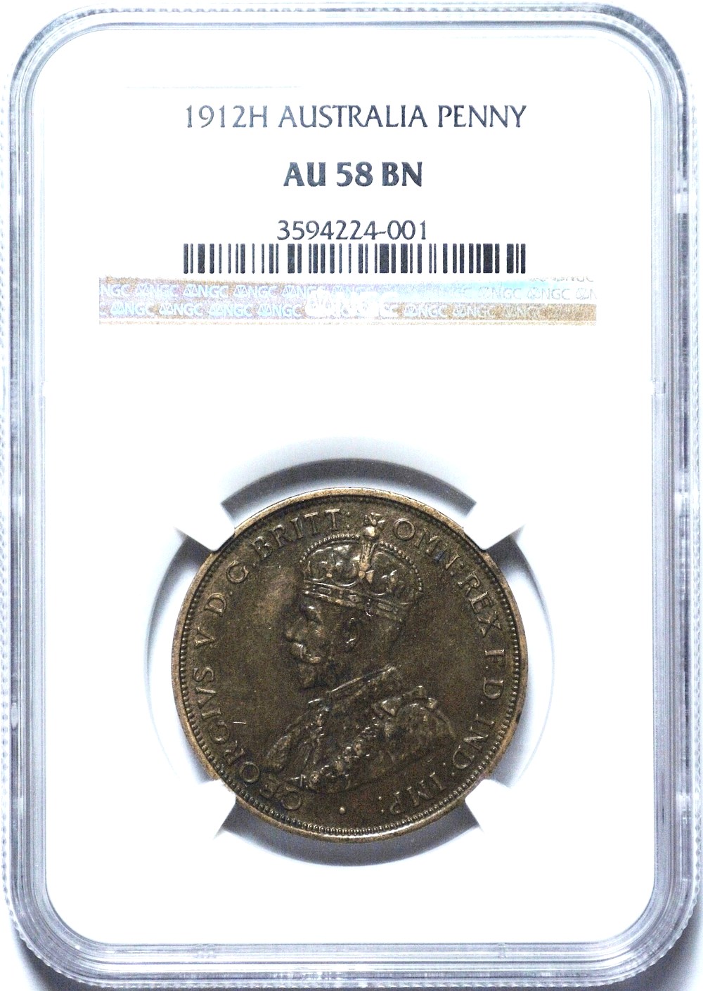 1912 Australian Penny, NGC AU58 'about Uncirculated' - Click Image to Close
