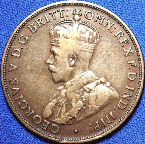1917 Australian Penny, 'average circulated' - Click Image to Close