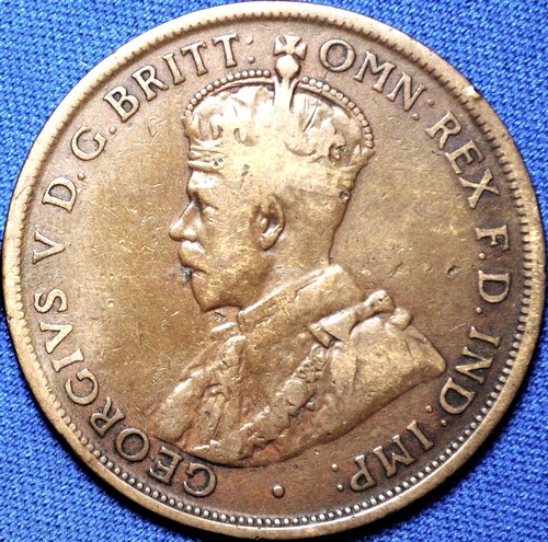 1919 Australian Penny, (no dots) 'average circulated'