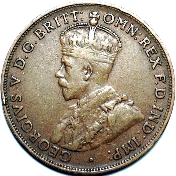 1920 Australian Penny, (dot below, Indian), 'Fine'