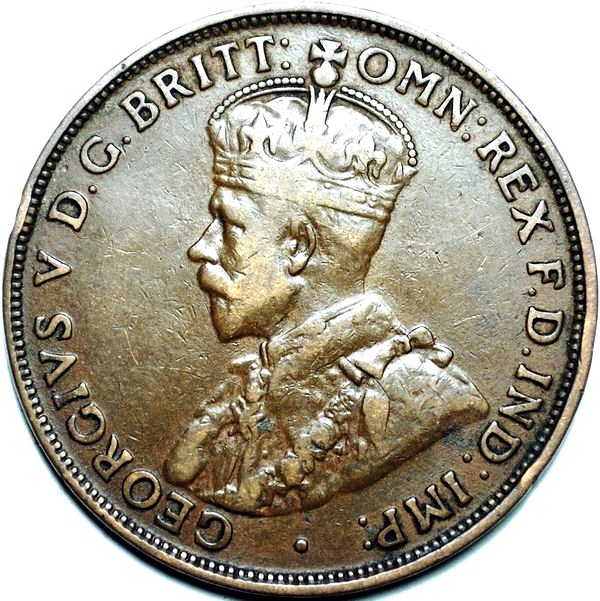 1920 Australian Penny, (dot below, Indian), 'Fine'