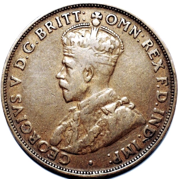 1920 Australian Penny, (double dot), 'about Fine'
