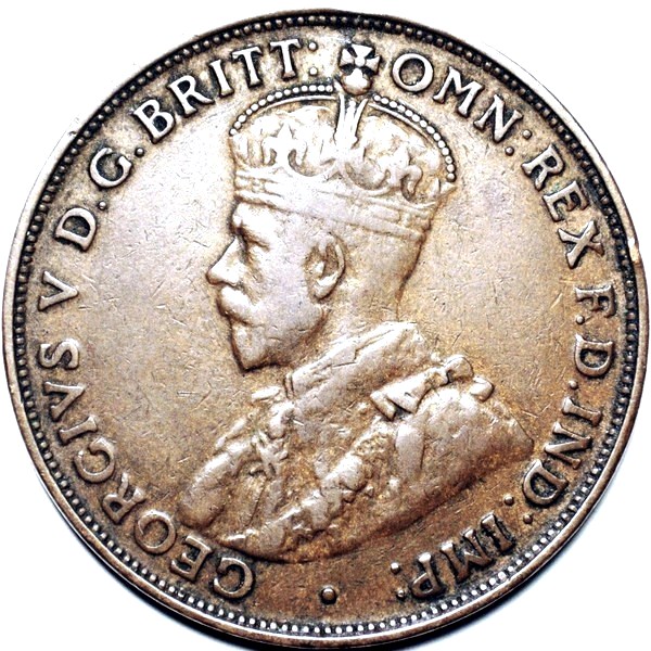 1920 Australian Penny, (double dot), 'Fine'