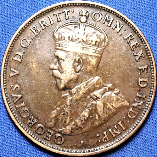 1921 Australian Penny, 'good Fine', dot error