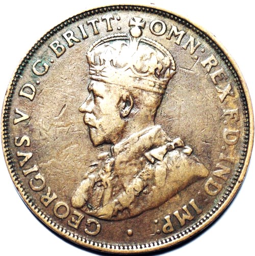 1921 Australian Penny, 'Fine' - Click Image to Close