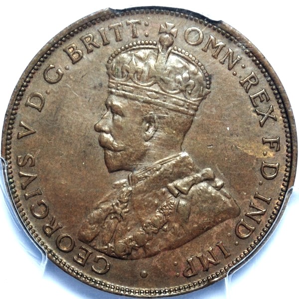 1922 Australian Penny, PCGS AU55 'about Uncirculated'