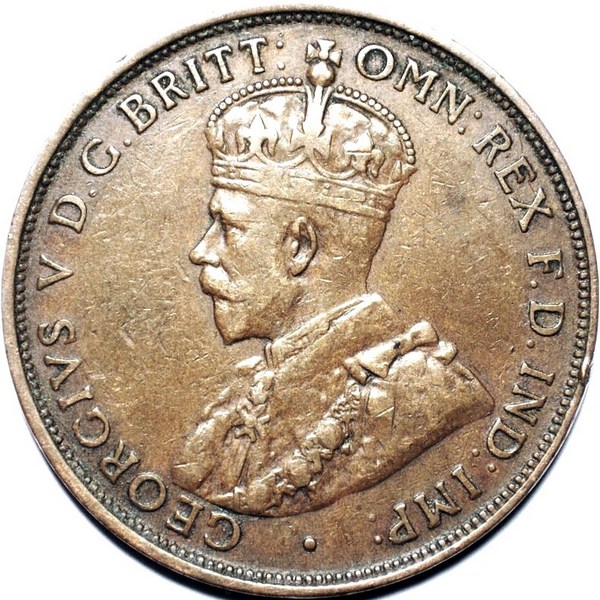 1922 Australian Penny, wide date, 'about Very Fine'