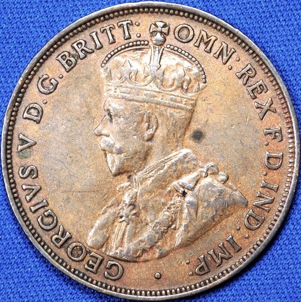 1922 Australian Penny, Indian obverse, 'Very Fine'