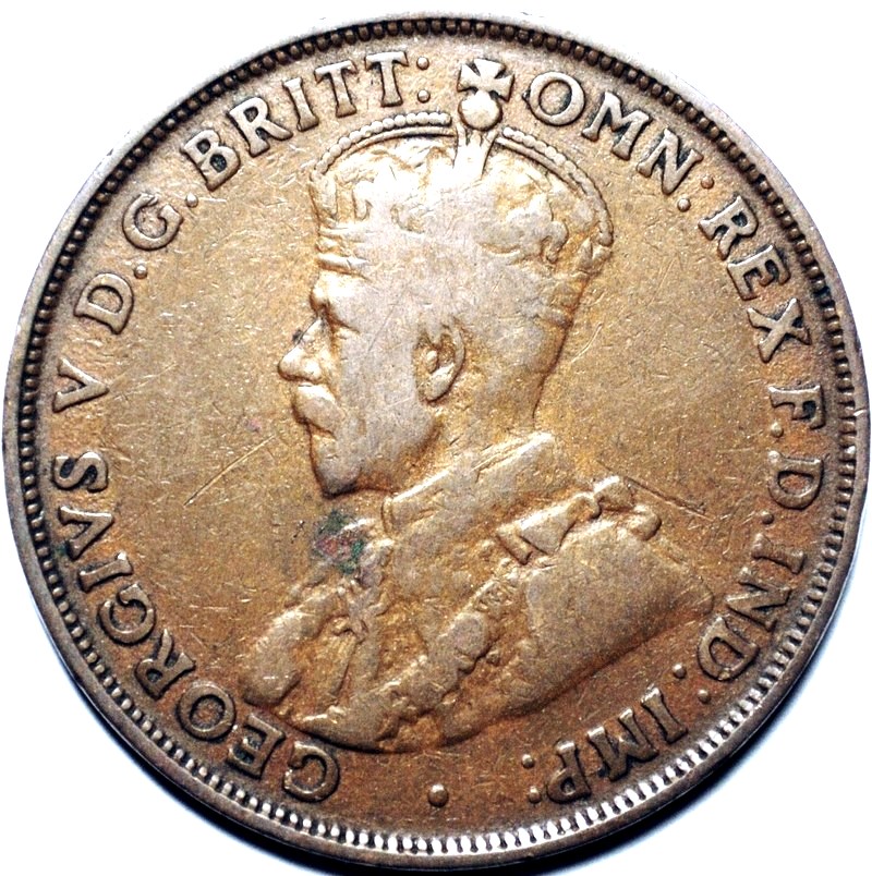1922 Australian Penny, Indian obverse, 'gVG'