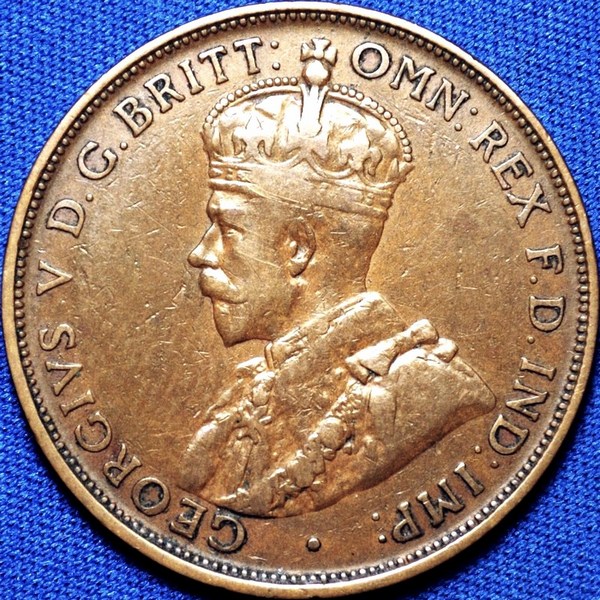 1922 Australian Penny, wide date, 'Fine' - Click Image to Close