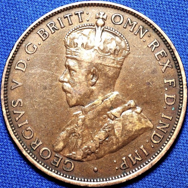 1922 Australian Penny, wide date, 'Fine'
