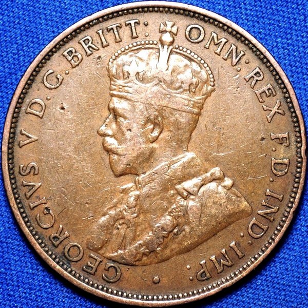1922 Australian Penny, wide date toenail 9, 'Fine' - Click Image to Close