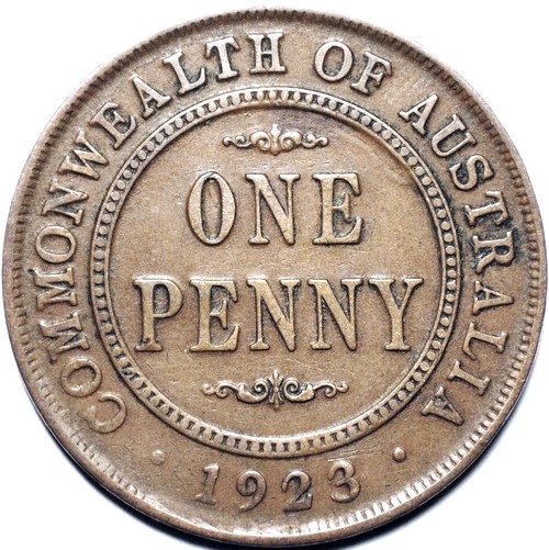 1923 Australian Penny, 'good Fine'