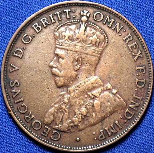 1923 Australian Penny, 'about Very Fine'