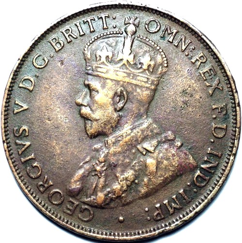 1923 Australian Penny, 'Very Fine' - Click Image to Close