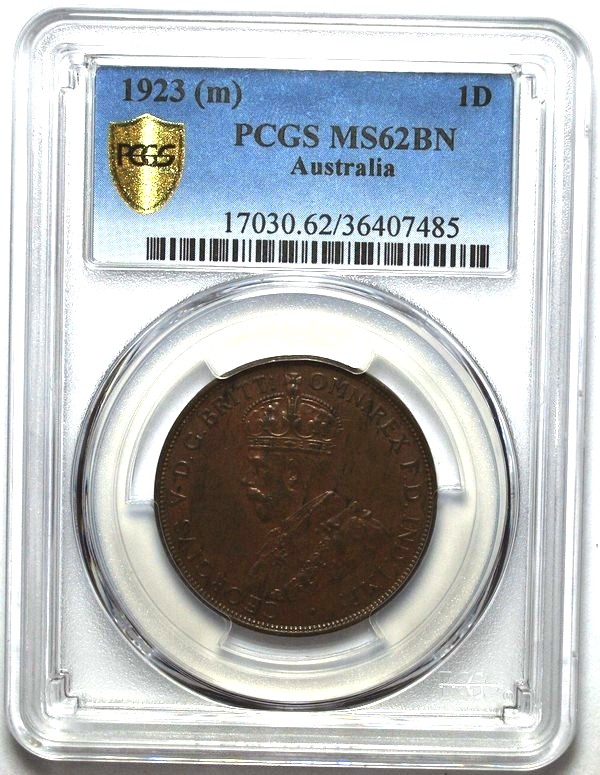 1923 Australian Penny, PCGS MS62BN 'Uncirculated'