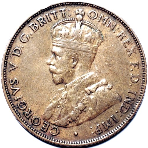 1924 Australian Penny, 'about Very Fine' - Click Image to Close