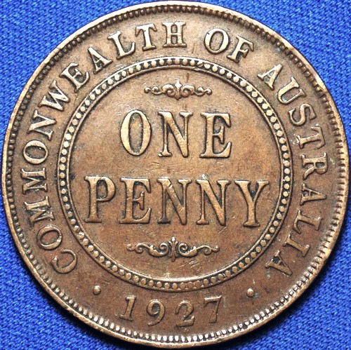 1927 Australian Penny, 'Very Fine'