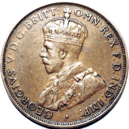 1927 Australian Penny, 'about Very Fine'