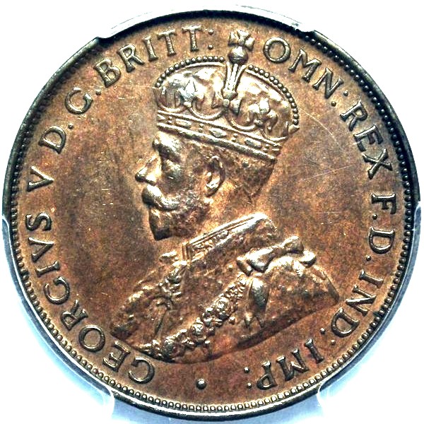 1928 Australian Penny, PCGS MS62BN 'Uncirculated' - Click Image to Close