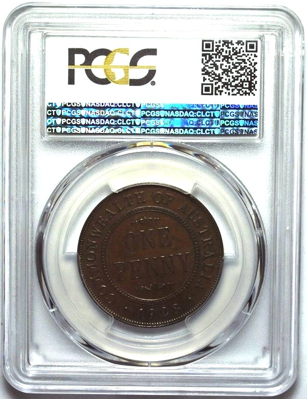 1928 Australian Penny, PCGS MS62BN 'Uncirculated' - Click Image to Close