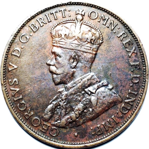 1931 Australian Penny, dropped 1 London, 'good Very Fine'