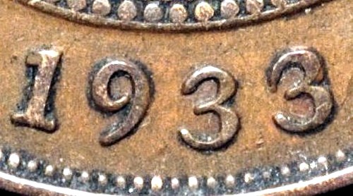 1933/2 overdate Australian Penny, 'Fine' - Click Image to Close