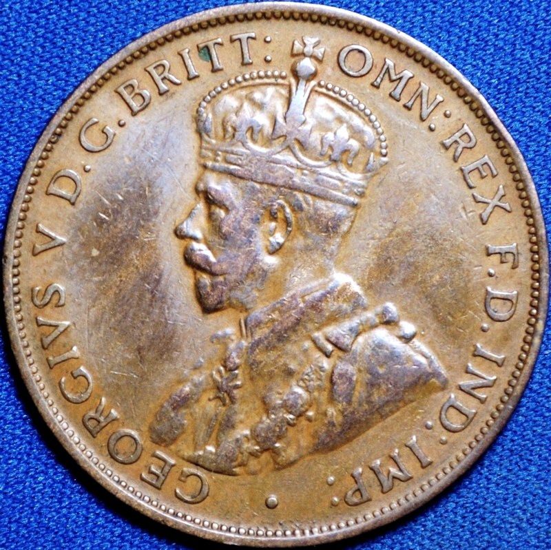 1933/2 overdate Australian Penny, 'aVF', cleaned