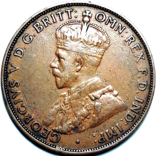 1933/2 overdate Australian Penny, 'good Fine'