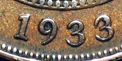 1933/2 overdate Australian Penny, 'aVF' - Click Image to Close