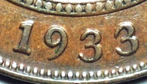 1933/2 overdate Australian Penny, 'aVF'