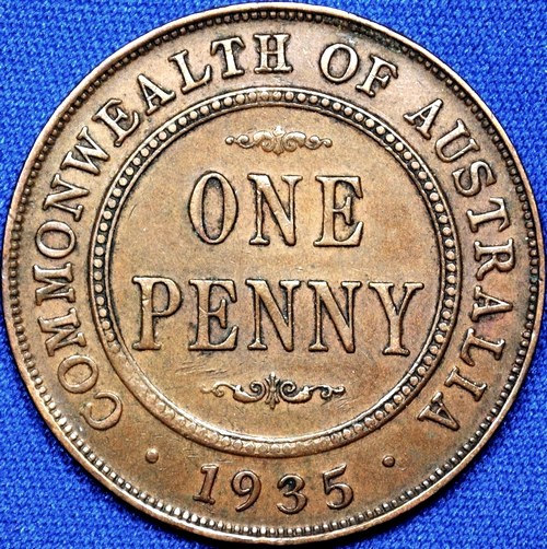 1935 Australian Penny, 'about Extremely Fine / good Very Fine'