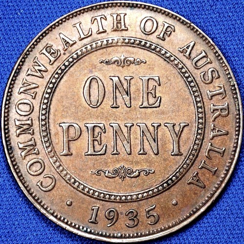1935 Australian Penny, 'about Extremely Fine' - Click Image to Close