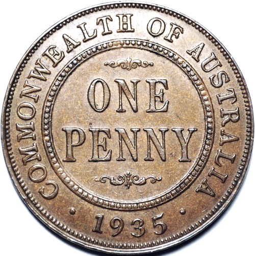 1935 Australian Penny, 'good Extremely Fine' - Click Image to Close